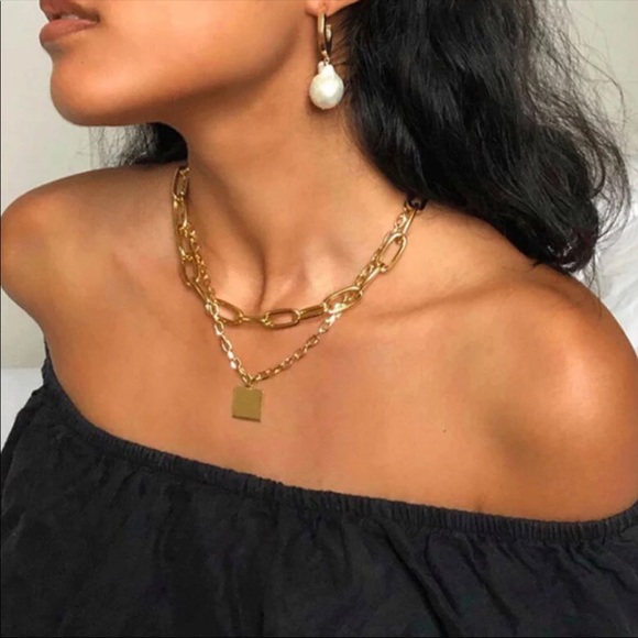 Gold Plated Necklace Fashion Link Chain For Women - Picture 2 of 5